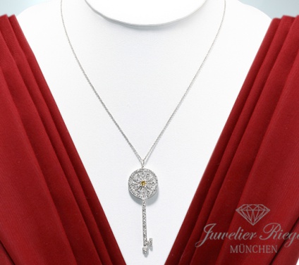 . Tiffany & Co. Keys Star Sternschlüssel Platin 950 Diamanten Gelber Diamant