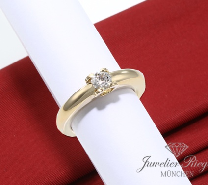 . Cartier Solitär Ring Louis de Cartier Gelbgold 750 Diamant 0,40 ct Gr. 50