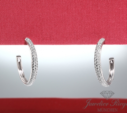 . Cartier Creolen Etincelle Medium Weissgold 750 Diamanten N8515087 Ohrringe Gold