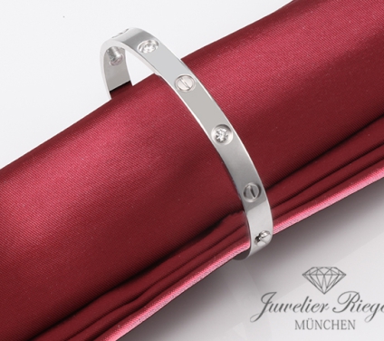. Cartier Armreif Love Weissgold 750 Größe 17 4 Diamanten Gold Damen Armband