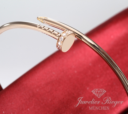 . Cartier Armreif Juste un Clou SM Rosegold 750 Größe 19 2021 Diamanten Gold Damen