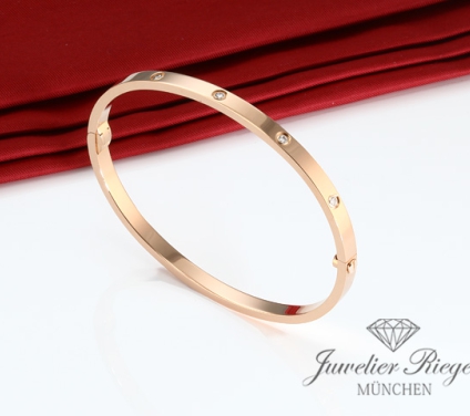 . Cartier Armreif Love SM Rosegold 750 10 Diamanten Größe 17 2018 Gold Damen