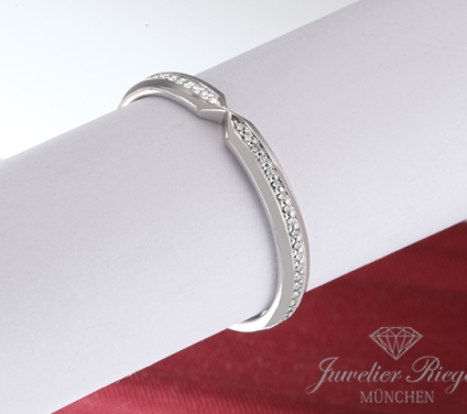 . Tiffany & Co. Ring Nesting Narrow Band Platin 950 Diamanten Gr 63,5 Platinum
