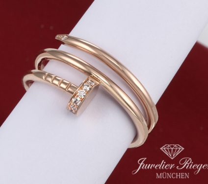 . Cartier Ring Juste un Clou Doppelt Rosegold 750 Diamanten Gr 52 B4210852
