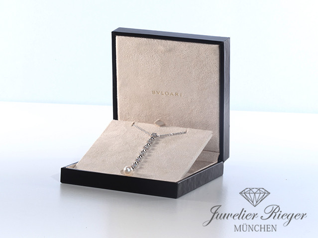 Bild 6 der Galerie: Bulgari Collier Lucea Weissgold 750 Diamanten Perle Kette Halskette Gold