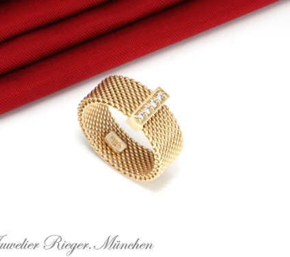 . Tiffany & Co. Ring Somerset Gelbgold 750 Diamanten Brillanten Größe 54 Gold