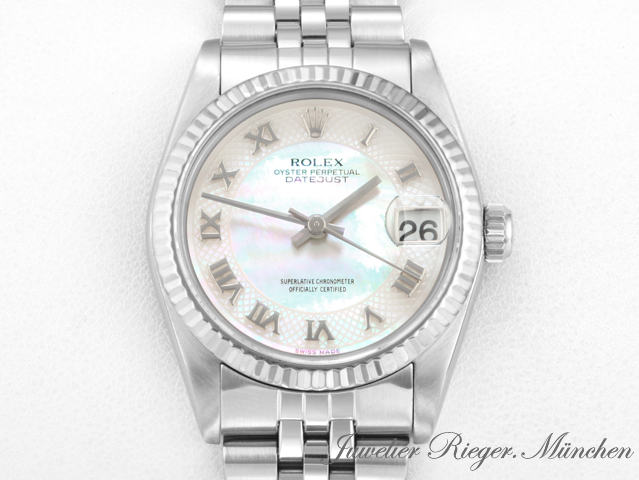 Bild 1 der Galerie: Rolex Medium Datejust 31 mm Stahl Weissgold 750 Perlmutt 2002 Automatik Gold
