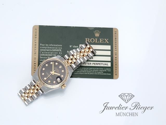 Bild 7 der Galerie: Rolex Medium Datejust 31 mm 178273 2012 Edelstahl Gelbgold 750 Diamanten Gold