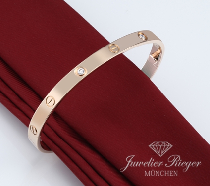 . Cartier Armreif Love Rosegold 750 Größe 20 2023 Diamanten Gold Armband