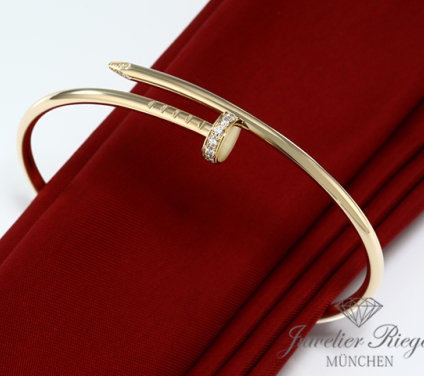 . Cartier Armreif Juste un Clou SM Gelbgold 750 Diamanten Größe 18 2021 B6066117