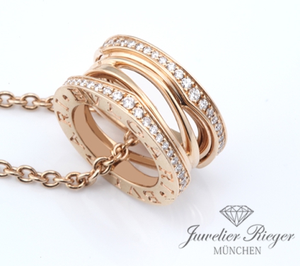 . Bulgari Collier B-Zero 1 Legend Rosegold 750 Diamanten 354195 Gold