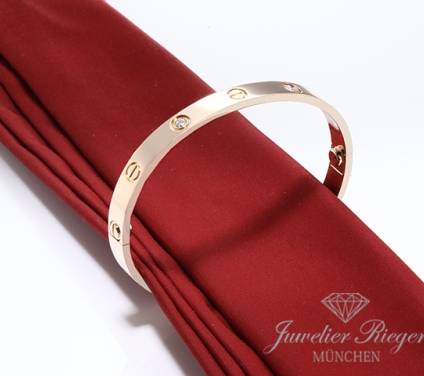 . Cartier Armreif Love Rosegold 750 Größe 19 2017 Diamanten Gold Armband