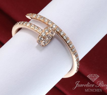 . Cartier Ring Juste un Clou kleines Modell Gr. 56 2021 Rosegold 750 Diamanten