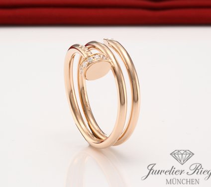 . Cartier Ring Juste un Clou Doppelt Rosegold 750 Diamanten Gr 54 B4210852