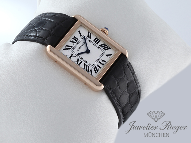 Bild 2 der Galerie: Cartier Lady Tank Solo Edelstahl Rosegold 750 2021 W5200024 Stahl Gold Damen