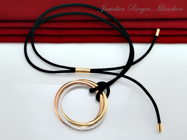 Bild 4 der Galerie: Cartier Collier Trinity Gelbgold Rosegold Weissgold 750 Diamanten Gold